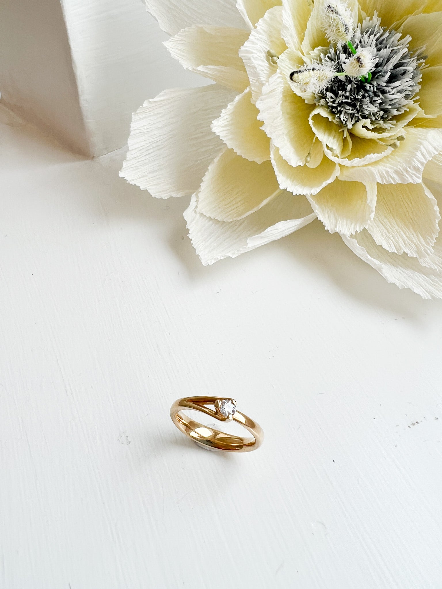Solitaire ring med diamant