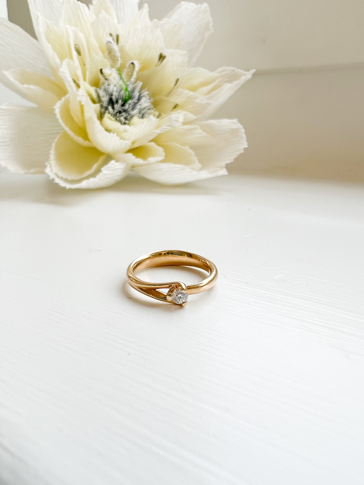 Solitaire ring med diamant