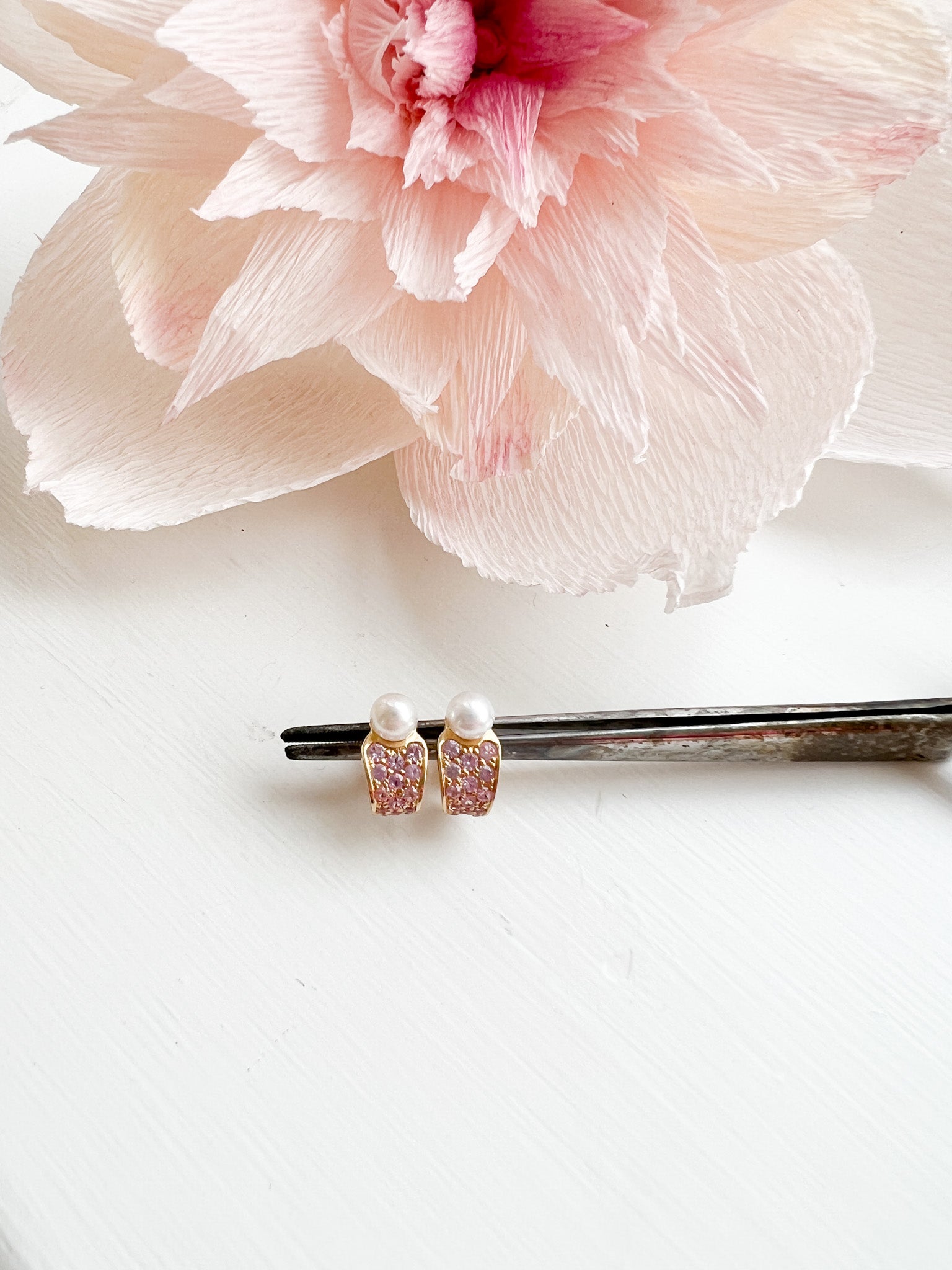 Perle og Safir ørering